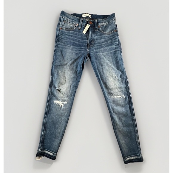 Madewell‎ 9" High Rise Skinny Jeans Women's 27P Distressed Raw Hem NWT - Picture 1 of 12